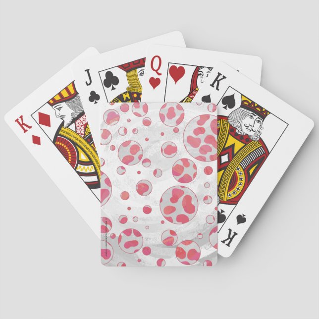 Polka Dot Dalmatian Rosa and White Spelkort (Baksidan)