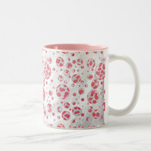 Polka Dot Dalmatian Rosa and White Två-Tonad Mugg