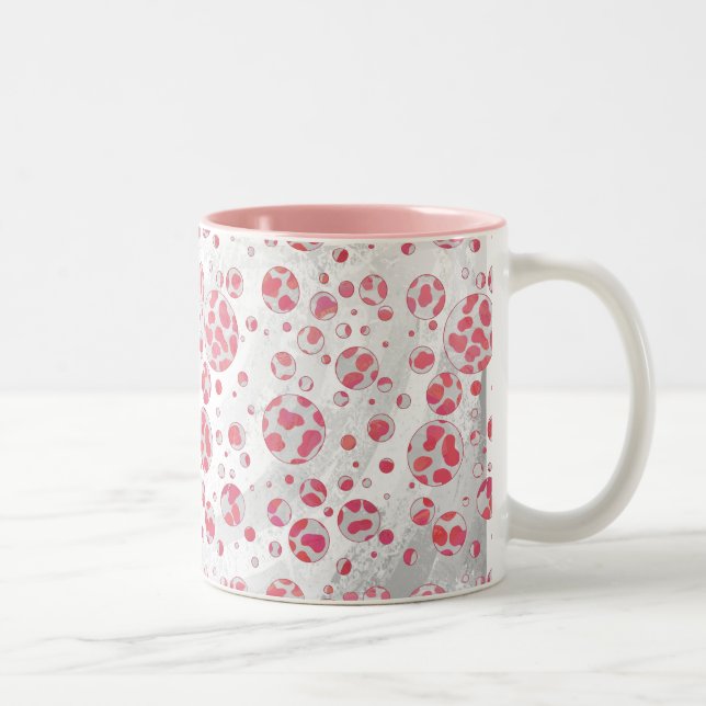 Polka Dot Dalmatian Rosa and White Två-Tonad Mugg (Höger)