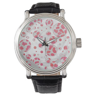 Polka Dot Dalmatiens Rosa och vit Armbandsur