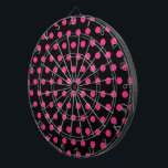 Polka Dot Dartboard (Svart och Neon-Rosa) Darttavla<br><div class="desc">Vintage polka dots...  för vid Dottie's är allt vi gör...  Svart bakgrund med rosa polka dots...  Underbar liten presentidé...  party-spel...  Håll dig i spelrummet.. pub.. sovrum...  kontor...  hon spillde... </div>