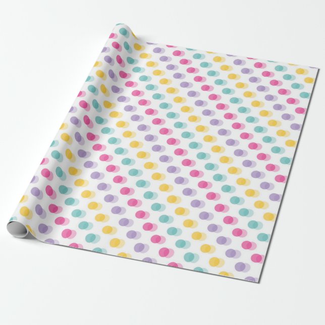 Polka Dot-design med livlig färgblandning Presentpapper (Utrullad)