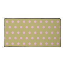 Polka Dot Desk Mat (Guld & Pastel Rosa)