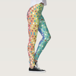 Polka dot Diamond mönster multifärgad Leggings