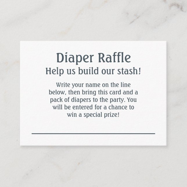 Polka-Dot Diaper Raffle Instructions & Biljett Tilläggskort (Framsida)