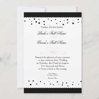 Polka Dot Dots Scallop Snöre Swirl Flourish Bröllo Inbjudningar