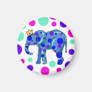 Polka Dot Elephant Magnet