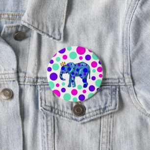 Polka Dot Elephant Pin-on-knapp Knapp