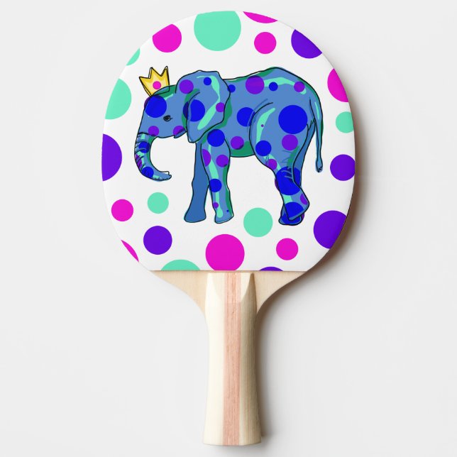Polka Dot Elephant Ping Pong Paddle Pingisracket (Framsidan)