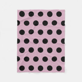 Polka Dot Fleece Blanket (Rosa & Black)