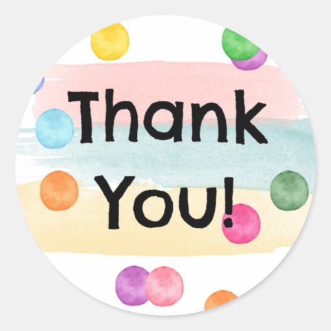 Polka Dot Födelsedagsfest Inbjudan Runt Klistermärke (Framsida)