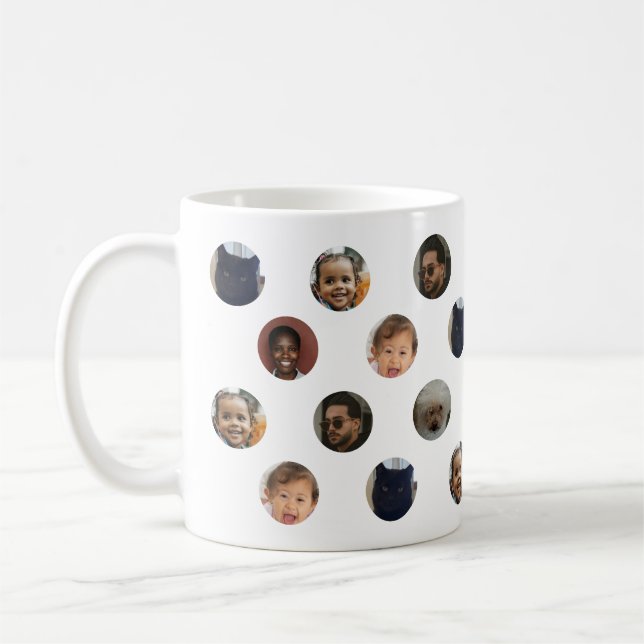 Polka Dot Foto Collage Kaffemugg (Vänster)