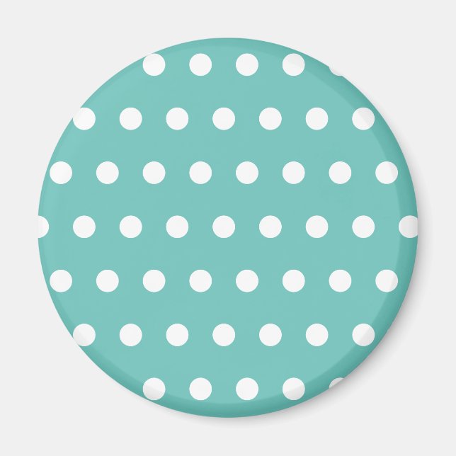 Polka Dot Fridge Magnet (Aqua & White) (Framsidan)