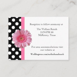 Polka Dot & Gerber Daisy Bröllop-höljeskort Tilläggskort