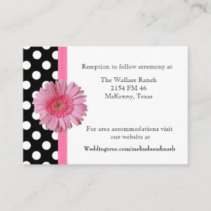 Polka Dot & Gerber Daisy Bröllop-höljeskort Tilläggskort