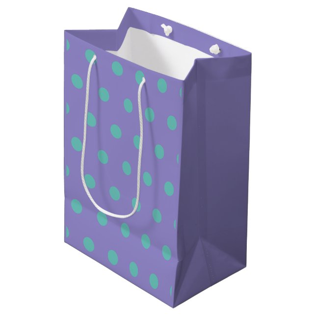 Polka Dot Gift Bag (Lavender & Aqua) (Framsidan Vinklad)