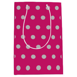 Polka Dot Gift Bag (Shock rosa och Grått)