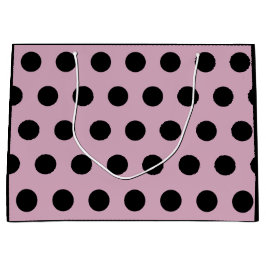 Polka Dot Gift Bag - stor (Rosa & svart)