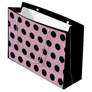 Polka Dot Gift Bag - stor (Rosa & svart)