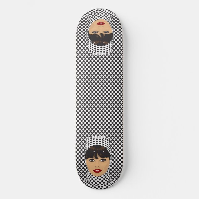 Polka Dot Girl Skateboard Bräda 21,5 Cm (Framsida)