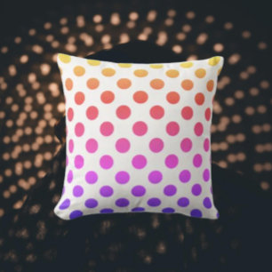 Polka Dot Gradient Regnbåge Kudde