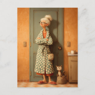 Polka Dot Granny Charm Vykort