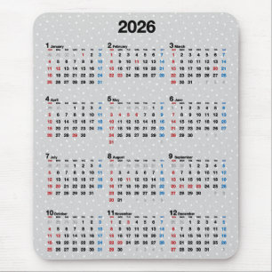 Polka Dot Grått 2025-kalender Musmatta
