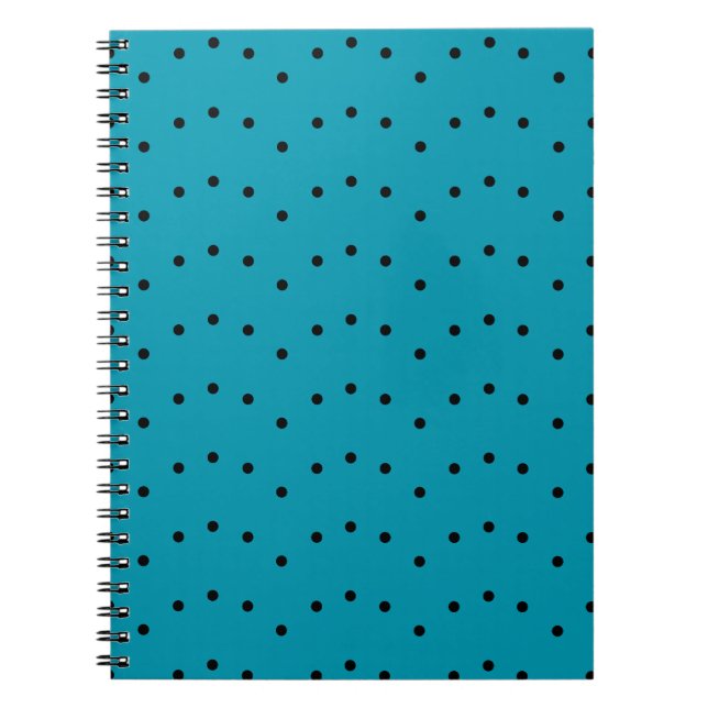 Polka Dot Grönt Blue Mönster Anteckningsbok (Framsidan)
