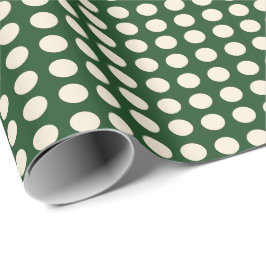 Polka Dot Grönt Ivory Färg Polka Dot Presentpapper