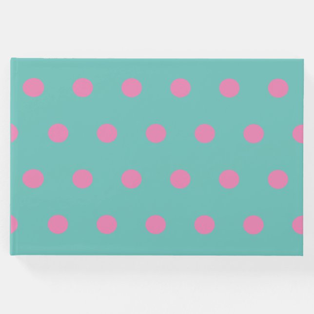 Polka Dot Guest Bok (Aqua & Rosa) (Framsida)