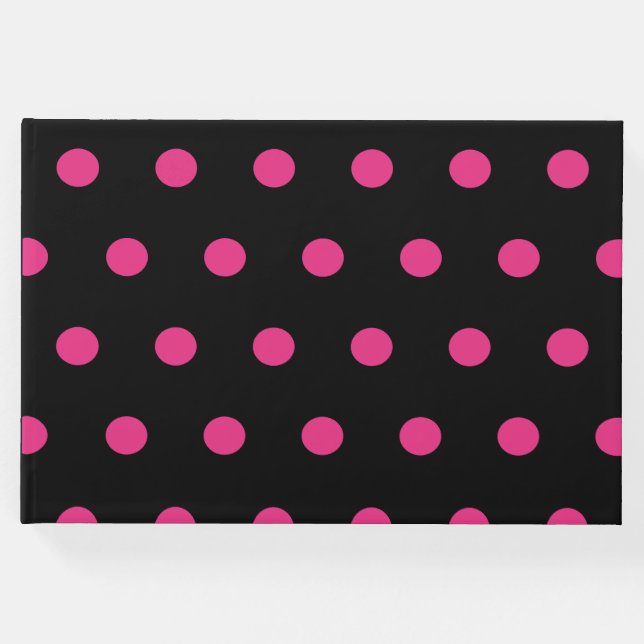 Polka Dot Guest Bok (Black & Neon Rosa) (Framsida)