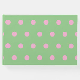 Polka Dot Guest Bok (Sage Grönt & Pastel Rosa)