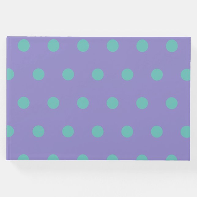 Polka Dot Guest Book (Lavender & Aqua) Gästböcker (Framsida)