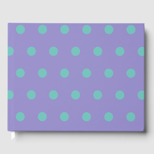 Polka Dot Guest Book (Lavender & Aqua) Gästböcker (Framsida)