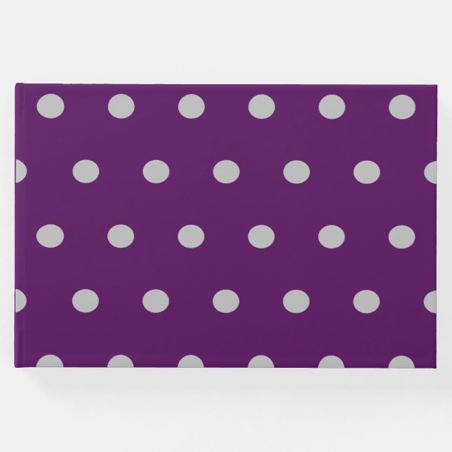 Polka Dot Guest Book (plum & Silver) Gästböcker (Framsida)
