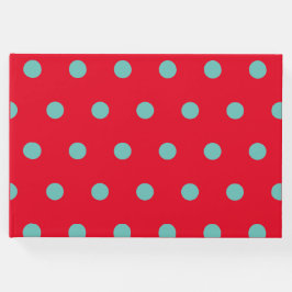Polka Dot Guest Book (Red & Aqua) Gästböcker