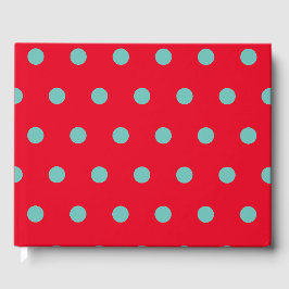 Polka Dot Guest Book (Red & Aqua) Gästböcker