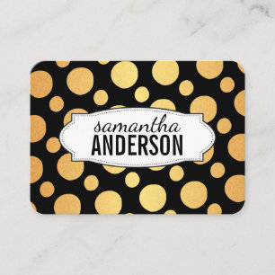 Polka Dot Guld Mönster Visitkort
