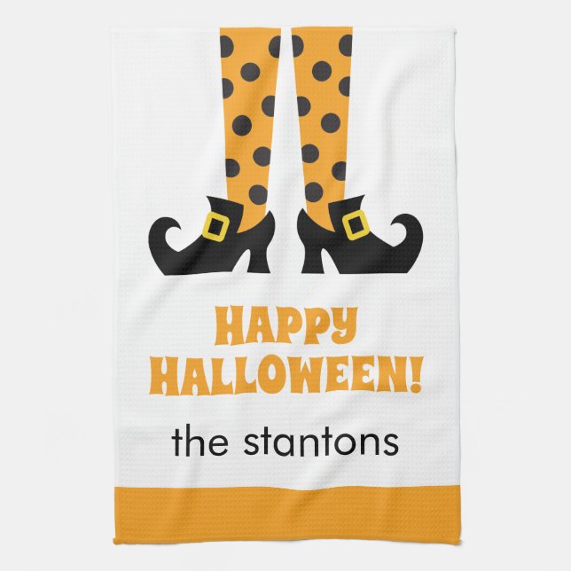 Polka Dot Halloween Witch Kitchen Towel Kökshandduk (Vertikal)