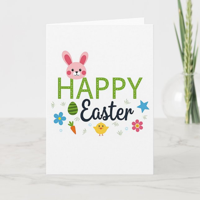 Polka Dot Happy Easter Card Kort (Framsida)