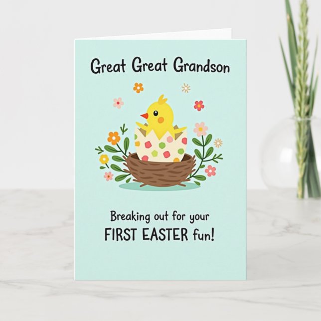 Polka Dot Hatchling Easter Card Kort (Framsida)