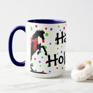 Polka Dot Heart Horses (Helgdag) Mugg