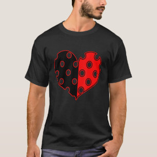 Polka Dot Heart in BLACK AND RED T Shirt