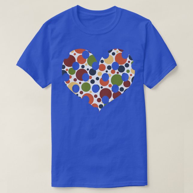 Polka Dot Heart med AUTUMN MULTIFÄRGAD POLKADOT BA T Shirt (Design framsida)
