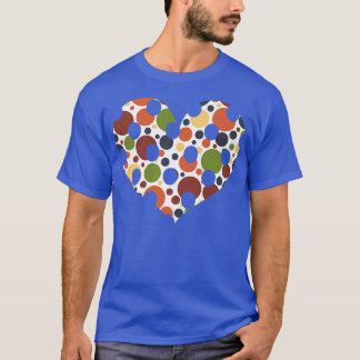 Polka Dot Heart med AUTUMN MULTIFÄRGAD POLKADOT BA T Shirt