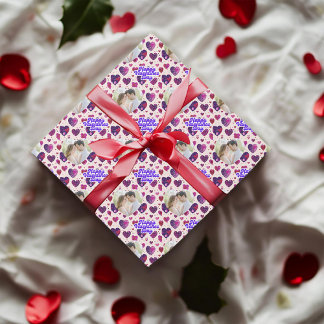 Polka Dot Hearts Anpassningsbar Photo Presentpapper