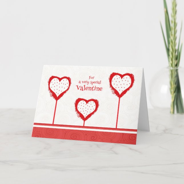 Polka Dot Hearts Valentine Day Card Helgkort (Framsida)