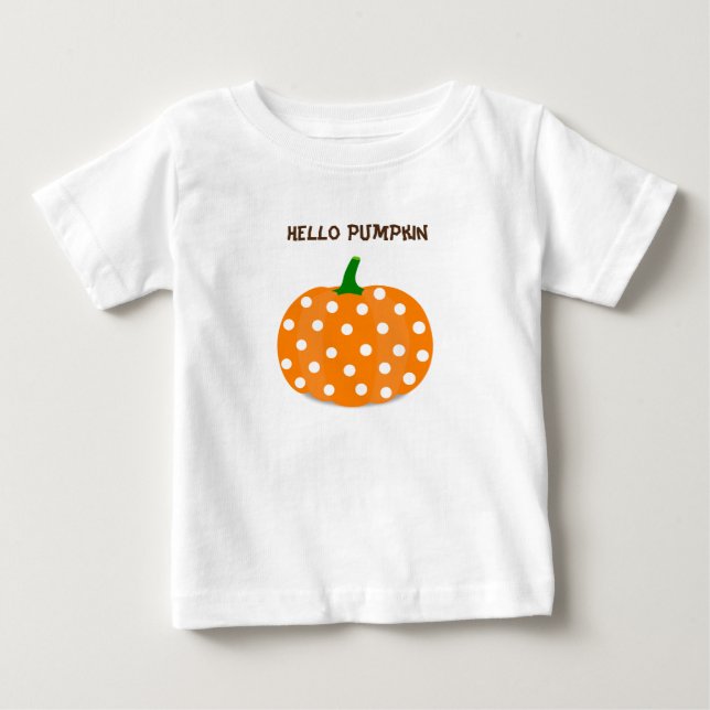 Polka Dot Hej Pumpkin T Shirt (Framsida)