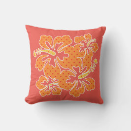 Polka Dot Hibiscus Tropical Exdoor Pillow Utomhuskudde