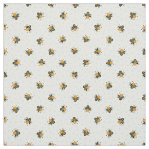 Polka Dot Honungsbin Antique White Tyg